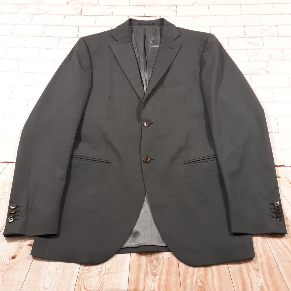 Luigi Bianchi Mantova Suit Jacket Blazer Wool Mens 50 L Made In Italy Gray